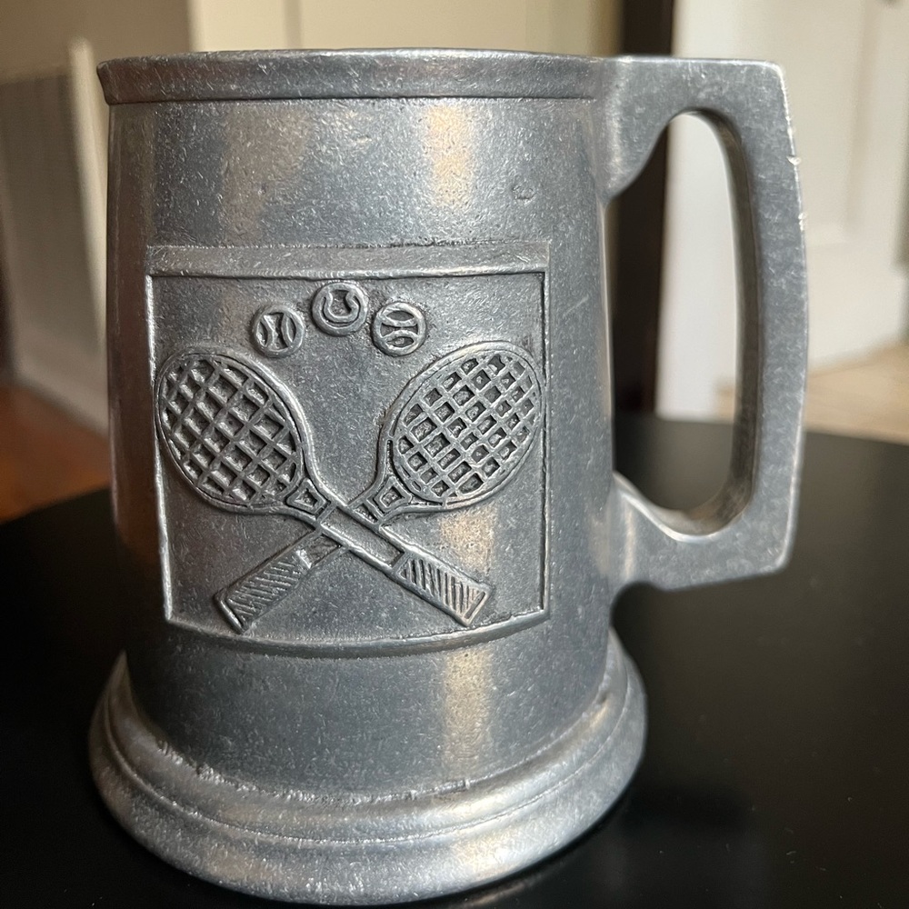 Vintage Catson Freeport Pewter Tennis Pint Tankard Stein Mug